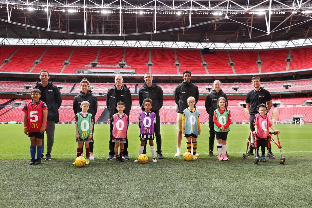 LouisePage_'s tweet image. Today my brilliant @FunFootballUK team delivered our 5 millionth hour of free football coaching with some familiar faces for 100 lucky kids on the pitch at Wembley. Hitting our target a year early and committing to 1.5m more free hours in the next 12 months.