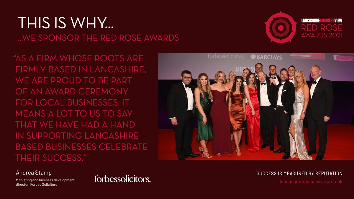 It is with great pleasure that we announce <a href="/ForbesSolicitor/">Forbes Solicitors</a> as the headline sponsor of the Red Rose Awards 2021. Forbes have sponsored the Red Rose Awards from the very beginning, back to the first year in 2011. Find out more here: bit.ly/3jdIV5P 
 #RRA21