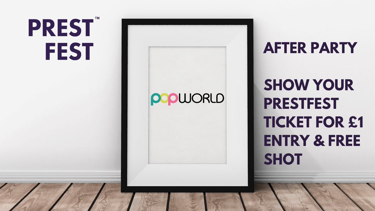 PrestonAtNight's tweet photo. Coming to @prestfest ? 

@PopWorldPreston are holding an after party, get yourself along and make a full night of it!

Entry is reduced to just £1 and there's a free shot with your Prestfest ticket! https://t.co/t3WtVyGiCA