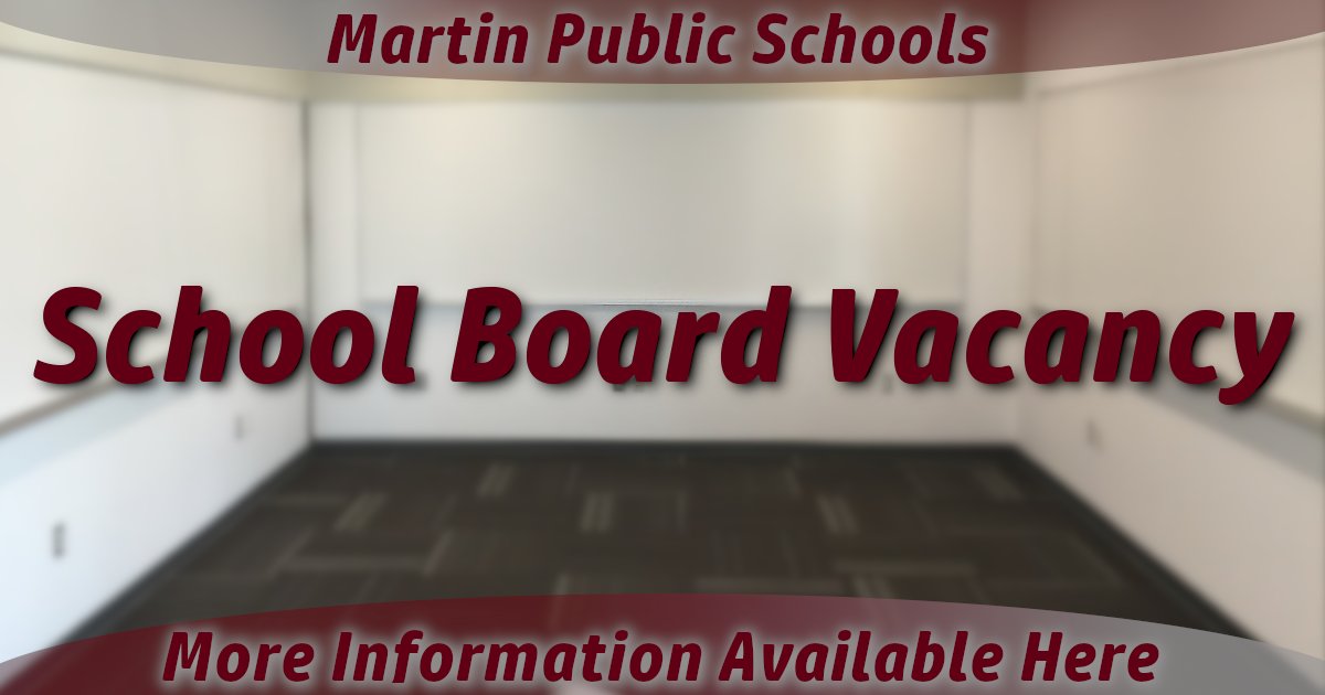 MartinClippers's tweet photo. The Martin Public Schools Board of Education will have a vacancy beginning with the September 2021 Regular Schedule Meeting. Visit here for more information. https://t.co/Yn38d8kIwF https://t.co/9NAz9nXJMt