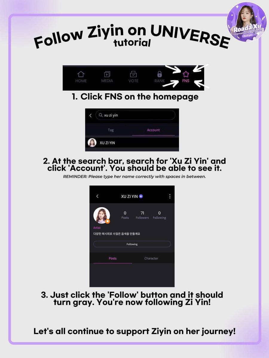 xuziyintfanbase's tweet photo. [UNIVERSE APP NOTICE]

You can now follow Ziyin’s profile on the UNIVERSE app!
Download the app and follow her now if you haven’t!
iOS▶ https://t.co/xeJSm3ghGI
Android▶ https://t.co/FLFit18m7n

#GirlsPlanet999 #걸스플래닛999
#roadaxu #xuziyin #徐紫茵 #쉬쯔인 https://t.co/BXqwdqdmAg