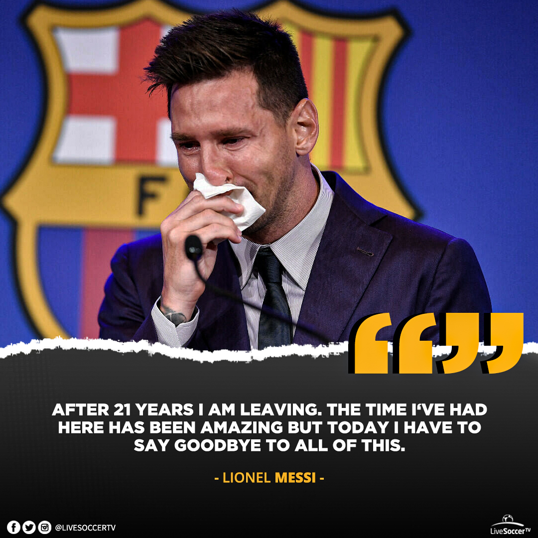 Messi was in tears as he said goodbye to Barcelona, and we bet he wasn't the only one! 💔😢

Here's how Blaugrana fans paid tribute to him later that same day:  bit.ly/3jIQGQa