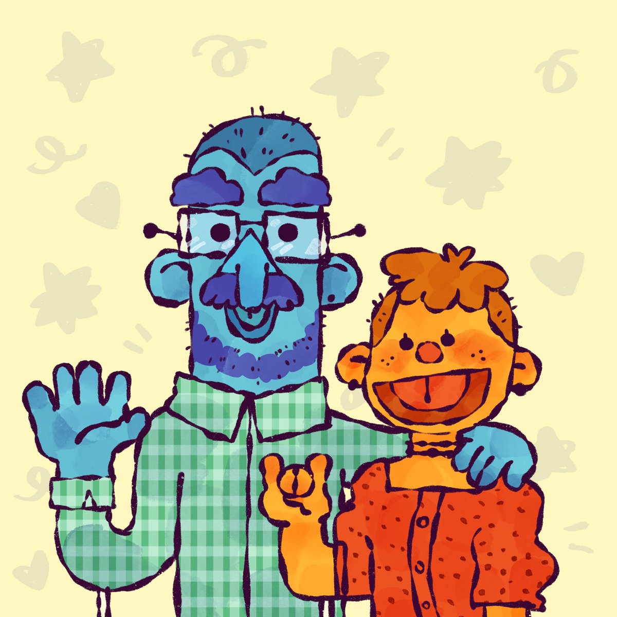 JustMips's tweet image. Muppet couples portrait! #art #illustration #digitalart #Procreate