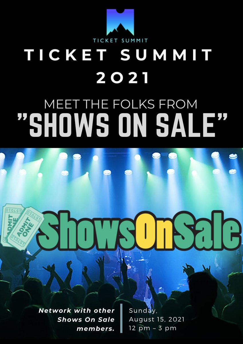 TicketSummit's tweet photo. Meet the folks from @SHOWSONSALE  – the industry leader in #broker inventory acquisition services for the past 18 years. #Network with other Shows On Sale members.

Reserve an all-access pass by visiting https://t.co/vrUHL0BqXf https://t.co/J7vcplOW1m
