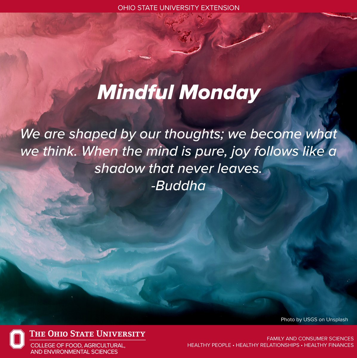 FCS_OSUEWarren's tweet photo. What thoughts are you giving energy to and which ones do you want to focus on today? Mindfulness is about focusing on the present and finding joy in the moment. #Mindfulness #MindfulMondays  #MindfulWellness https://t.co/sEzEblZjiy