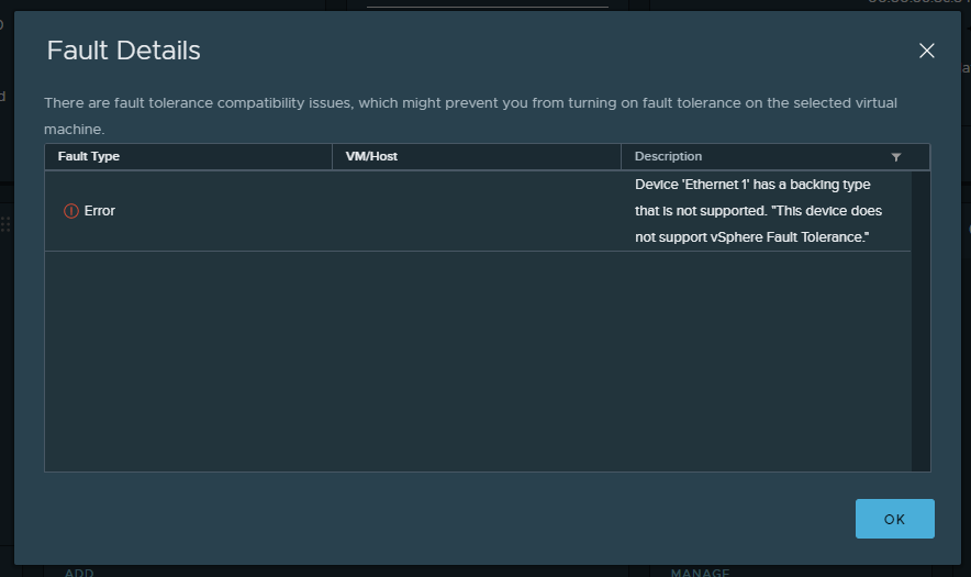 New: QuickTip: Enabling Fault Tolerance fails with "This device does not support vSphere Fault Tolerance.": patrik.kernstock.net/2021/08/quickt… #VMware #FaultTolerance
