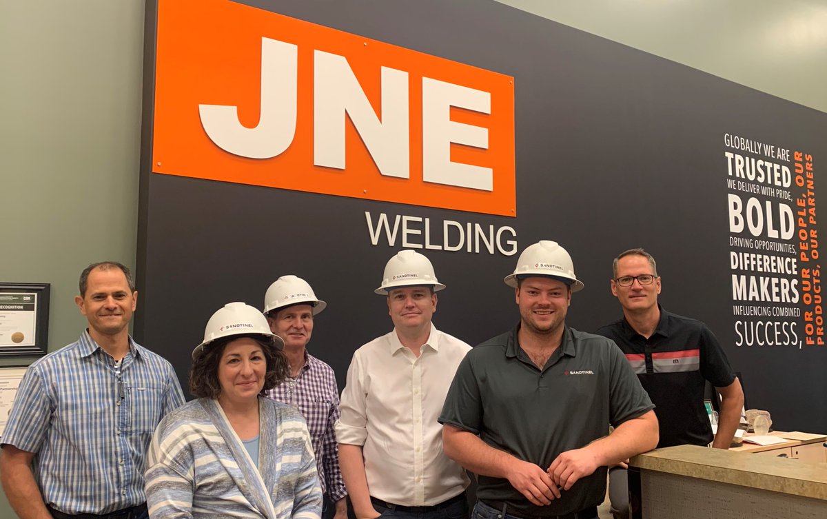 JNEWelding's tweet photo. Today we hosted a team from Frac Shack International Inc. to discuss our work fabricating their premier Sandtinel Sand Separators.  It's been a tough year in #oilandgas but things are picking up and there's lots to do! https://t.co/7sOHfQtp7w