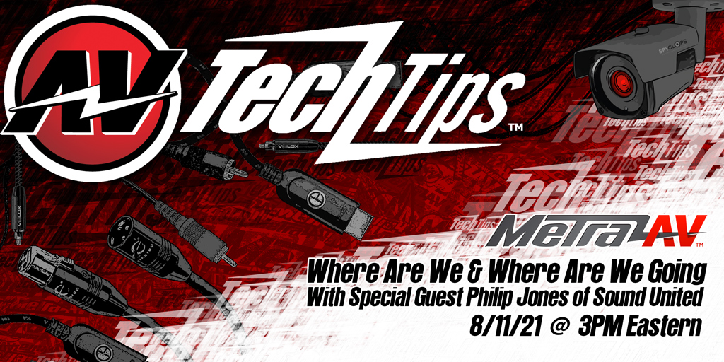 MetraAV's tweet image. Put away your crystal ball. This week we'll discuss the state of the AV industry and where we are going with special guest Philip Jones from Sound United. Tune in on Wednesday at 3PM ET at youtu.be/VmjRZGmL06s

#MetraAV #avtechtips #techtips #avindustry #av #CEDIA2021