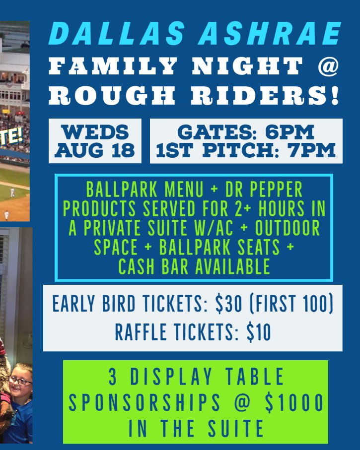 DallasASHRAE's tweet photo. t's next WEDnesday - come out and celebrate the start of the new ASHRAE season and bring your family, colleagues or prospective Chapter Members for a Membership Promotion Event. THIS Friday is last day for Early Bird tix so get yours right now! https://t.co/r9AuKnsV22 https://t.co/uDBA1aGxMT