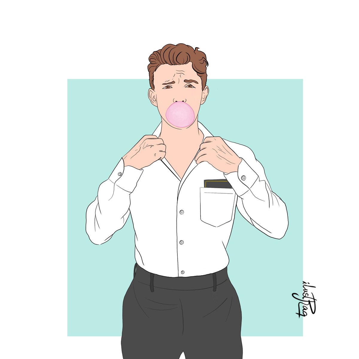 ilustraq's tweet image. He intentado hacer a Tom Holland 👉🏼👈🏼