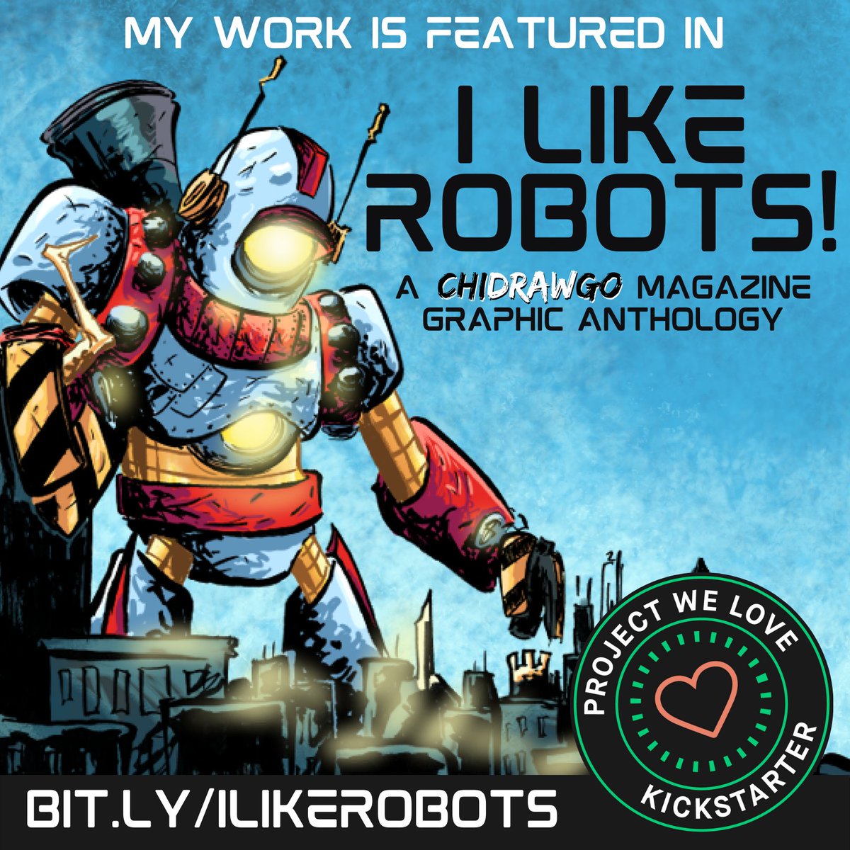 songsmith's tweet photo. Just over three weeks and your window to get an amazing anthology closes! Support @chidrawgo's I Like Robots campaign on Kickstarter to read my new story "The Statue's Breath", and so much more! 

https://t.co/bXWD6Eusev

#MakeComics #GayComics #IndieComics #ILikeRobots https://t.co/MZKhB8FIlk