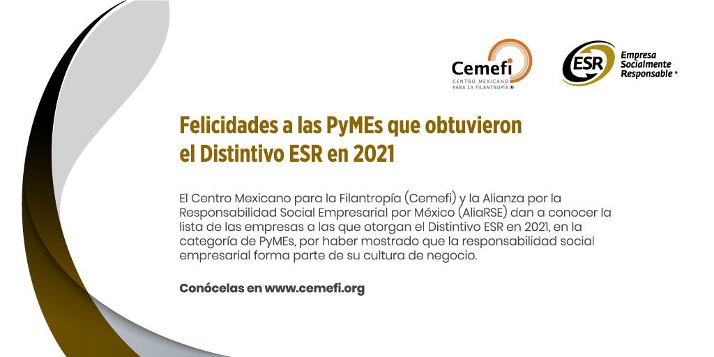 AltaDirJuri's tweet photo. #ADJurídica
¡BRAVO! Felicitamos a @CemefInforma y @AliaRSE_Oficial por reconocer a las PyMEs que obtuvieron el Distintivo @Cemefi_RSE en 2021. 

💻Las galardonadas: https://t.co/0QZmdNpMCK

👩🏻‍💻👨🏻‍💻 @tecnocasamexico, ¡aplaudimos tu ingreso al universo de #ESR #RSE #DistintivoESR! https://t.co/ajpZWWlbkX