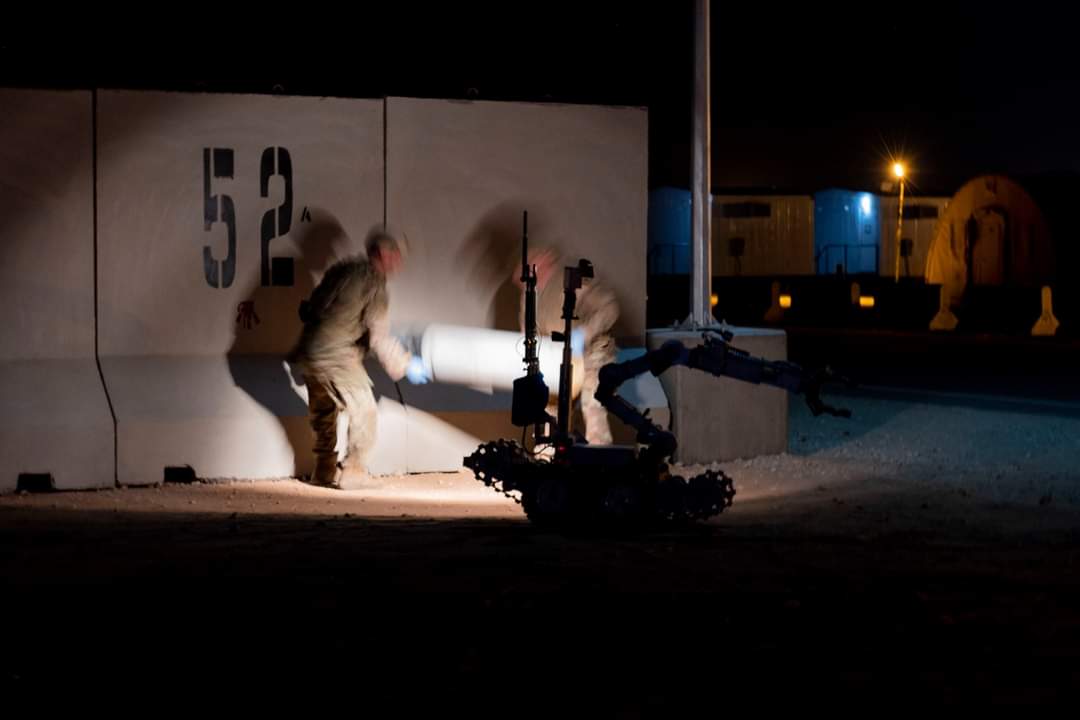 378AEW's tweet photo. #trainhowyouplay Personnel from #TeamPSAB responded to a surprise scenario during a rapid response exercise last week. Our members tested their emergency response capabilities & demonstrated how we #defendthebase
@USAFCENT #militarypolice #SecurityForces #EOD #deploymentlife https://t.co/vlhU4f5bf6