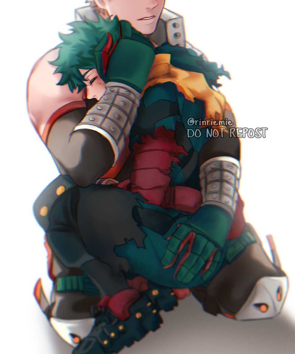 bakugou katsuki ,midoriya izuku multiple boys 2boys male focus freckles blonde hair green hair gloves  illustration images