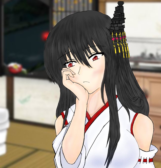 山城と提督が楽しそうなのを眺めてる扶桑です(この後拗ねる) 