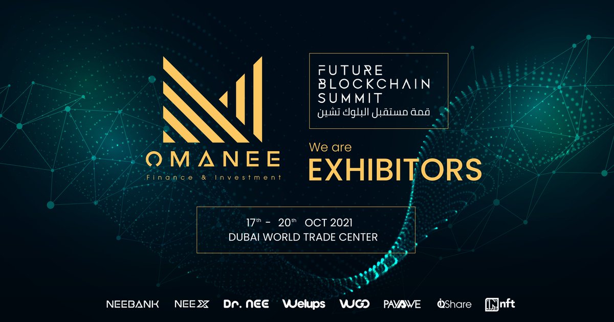 omanee_corp's tweet photo. #OMANEE are going to #FutureBlockchainSummit2021 at Dubai!๐ฆ๐ช ๐ฅ
๐ Join us on the 17-20 October LIVE in-person at Dubai World Trade Centre as the Future Blockchain Summit, opens its doors to governments, startups and the most influential minds in the blockchain space for 4 days. https://t.co/RLUGPAgpDv