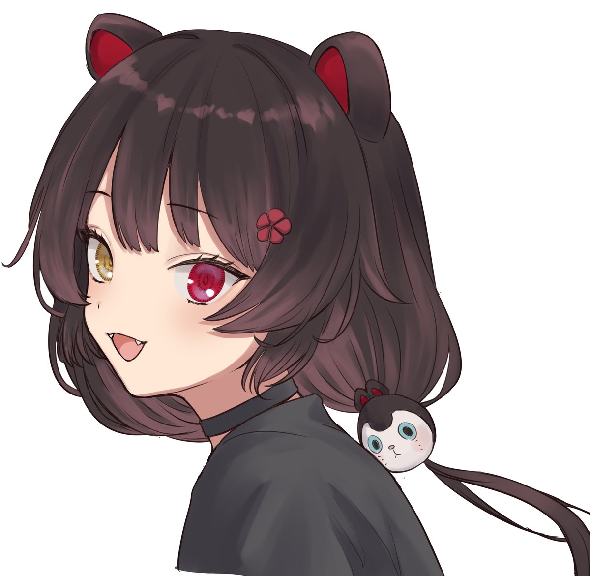 inui toko 1girl animal ears heterochromia hair ornament solo twintails red eyes  illustration images