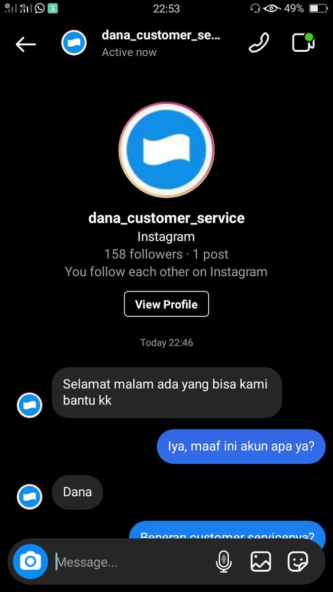 AriaPM's tweet photo. @danawallet saya DM di IG, terus ada yg dm juga akun ini, ini bener apa ngga ya? https://t.co/SzvbuHTczp