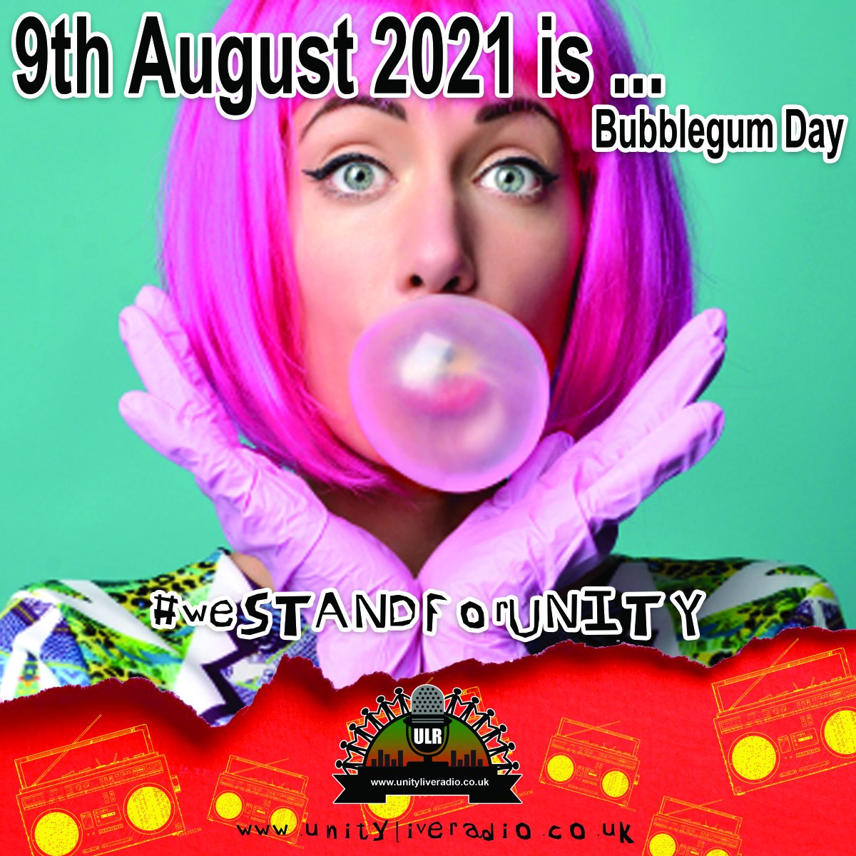 unityliveradio's tweet photo. August 9th is: #BubblegumDay
Started in 2006 to focus on eduction, philanthropy & best of all #bubblegum.
.
.
.
.
.
.
#UnityLiveRadio #ULR #RadioShow #Radio #RadioStation #Music #RadioPresenter #RadioDJ #LiveMusic #ListenLive #DailyMusic #Berkshire https://t.co/OVHXUKGwqm
