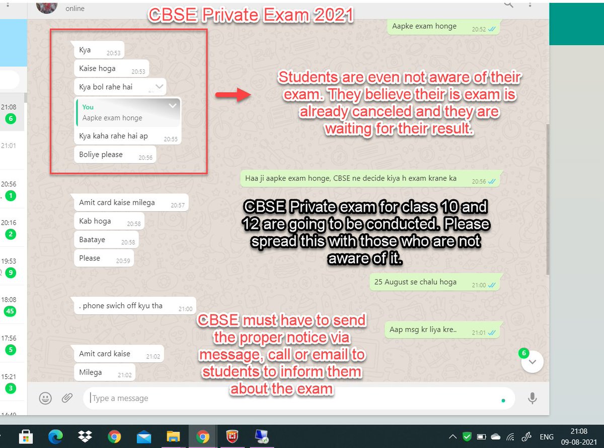 samwinner_7's tweet photo. Who will be responsible if students will not able to appear for exams as they are misguided by #CBSE? 
CBSE must have to send a proper message to CBSE Private Students about their exams. Many students are even not aware of exams. 
@cbseindia29 @dpradhanbjp @ActivistSukhpal https://t.co/Dgd0NGHdve