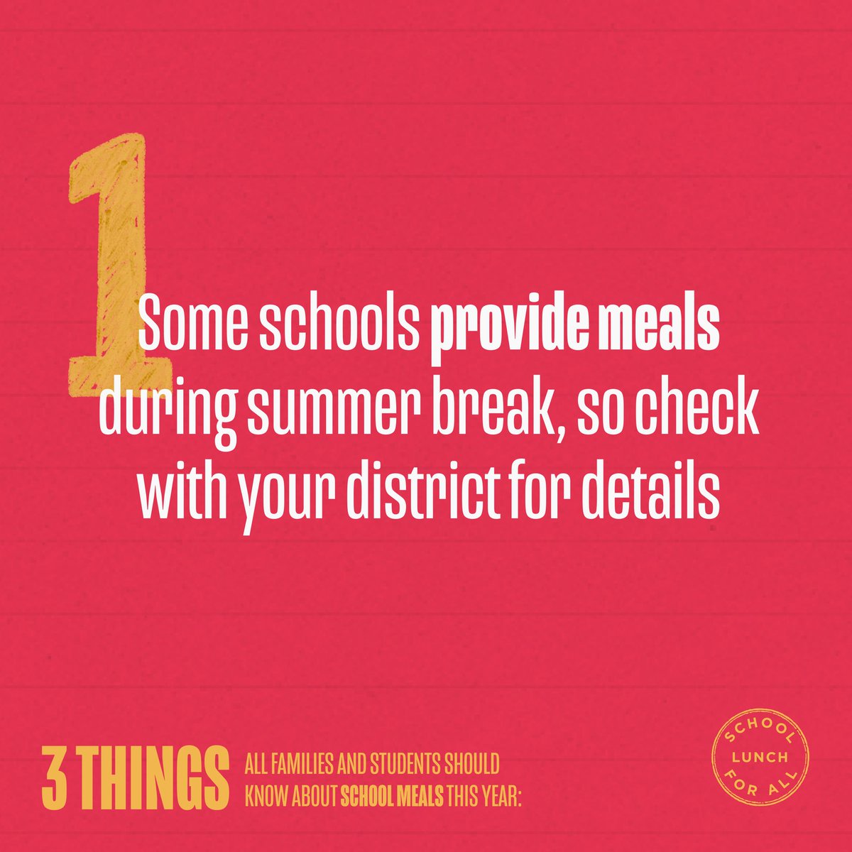 EndLunchDebt's tweet photo. Until 2022, all k-12 students will have access to free school meals, no matter what.

🍎No proof of legal status required. 
🍎No applications needed.
🍎No one will be turned away.

We’re working to make this the norm for every school year!
#SchoolLunchForAll https://t.co/U2m1jz9wJS