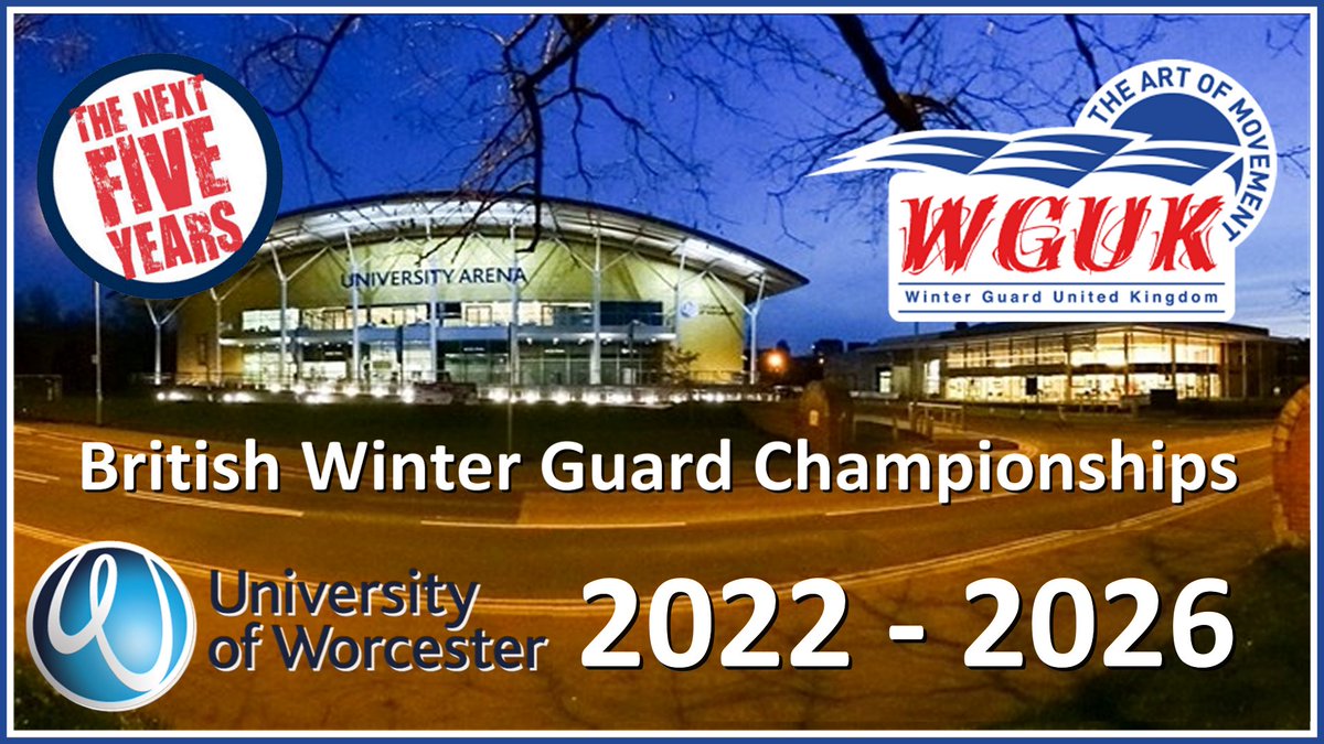 With the last two Championships being cancelled we are pleased to announce that in 2022 British Winter Guard Championships will to return to the University of Worcester Arena - and this will be our event home in 2023, 2024, 2025 and 2026
#wguk2022 #nextfiveyears #supporteachother
