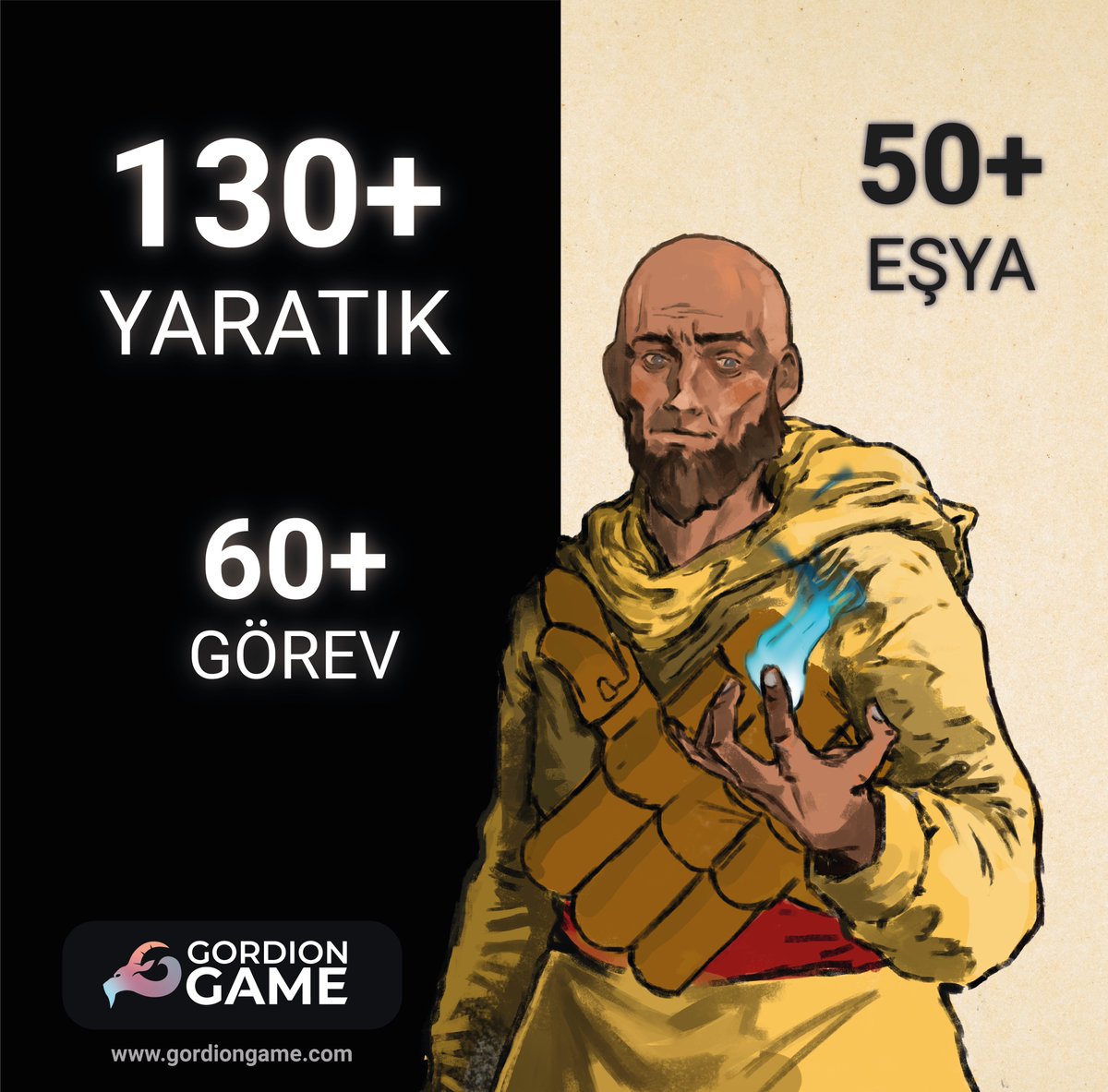 gordiongamefrp's tweet image. 130&apos;dan fazla yaratık, 60&apos;dan fazla görev, 50&apos;den fazla eşya. Hepsini keşfetmeye var mısın? Altın Şehir çok yakında sizlerle.

#frp #fantasyroleplay #gordion #gordiongame #altınşehir