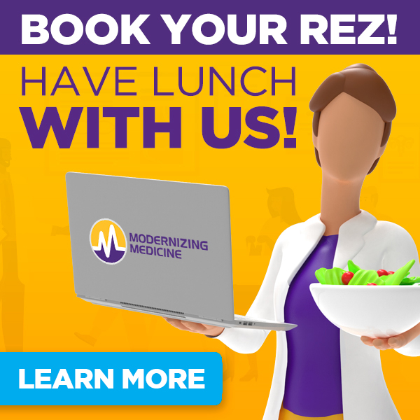modmed's tweet image. Make the most of your break &amp;amp; have lunch with us! Sample demos to see how we can help you achieve your goals. From #patientengagement to #streamliningworkflows and #increasingefficiency, our #softwaresolutions can be tailored to suit your needs. Book now: bit.ly/3rS84FA