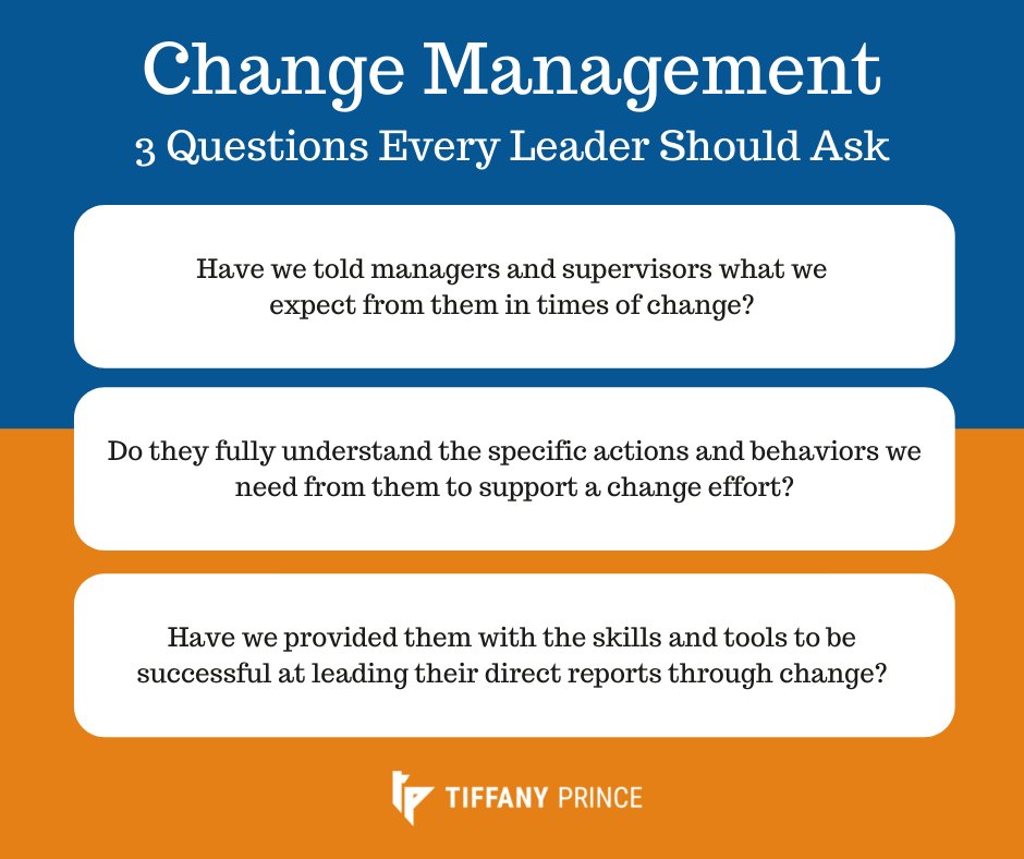 According to research by a leading #ChangeManagement organization, Prosci, engagement &amp; support of middle #managers is one of the keys to #success in organizational change efforts.

Read More: prosci.com/resources/arti… 
#TopoftheMountainLeadership #PrincePerformanceLLC