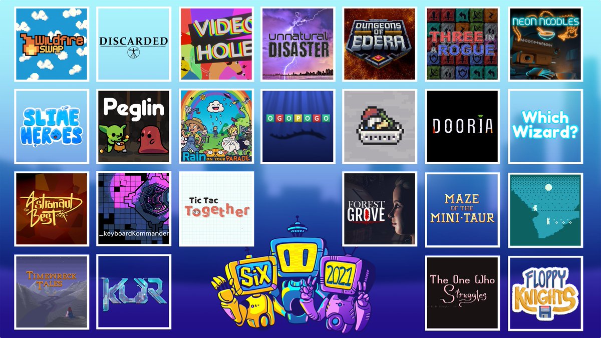 SeattleIndies's tweet photo. The nominees for @sixatpax 2021 are here! Congrats to all of this year's nominees and thanks to our panel of jurors for selecting another amazing lineup of #indiegames Read the full release here https://t.co/frooZklDLJ #IndieGameDev #SIX2021 https://t.co/4vcjVXapqs