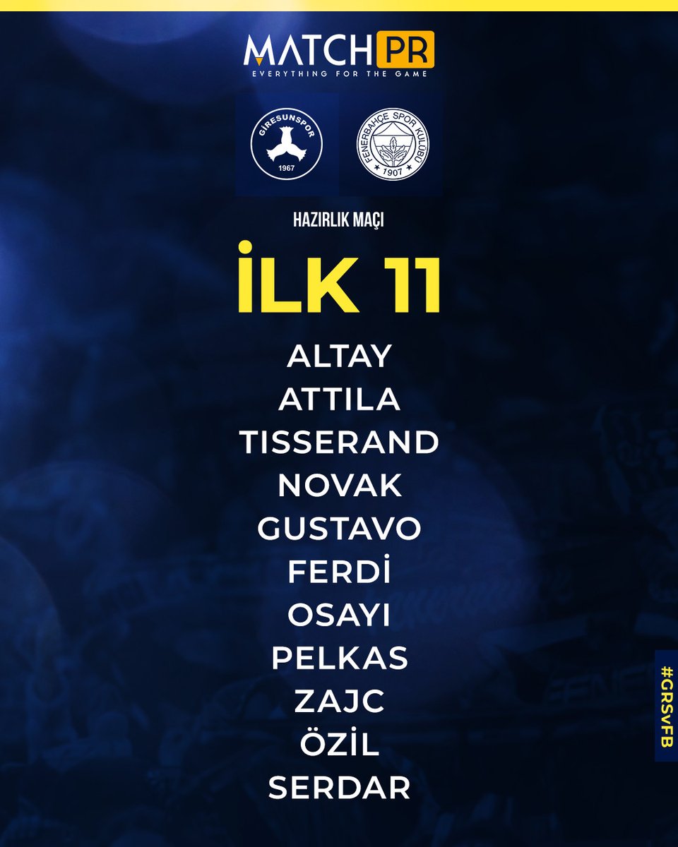 İlk 11’imiz! 👇

#GRSvFB <a href="/matchpr_/">Match PR</a>