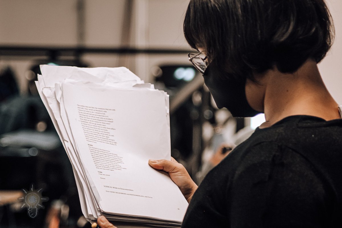 QuandaryCollec1's tweet photo. We’re getting down to examining some text today in rehearsals - here’s a cheeky picture of our own Director @Annie_Mck working hard #textwork #rehearsals 🧐 https://t.co/7vHNkSgxlJ
