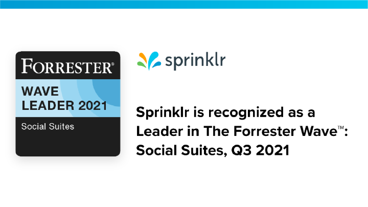 JohnKulsick's tweet photo. .@Sprinklr is named a Leader in The @Forrester Wave: Social Suites Q3 2021 – for a second time! According to Forrester's evaluation, “Sprinklr leads with a formidable and intensely customizable unified platform.”

Read more ➡️  https://t.co/t71MM0a6Ed #UnifiedCXM https://t.co/VMfTnxRoZS