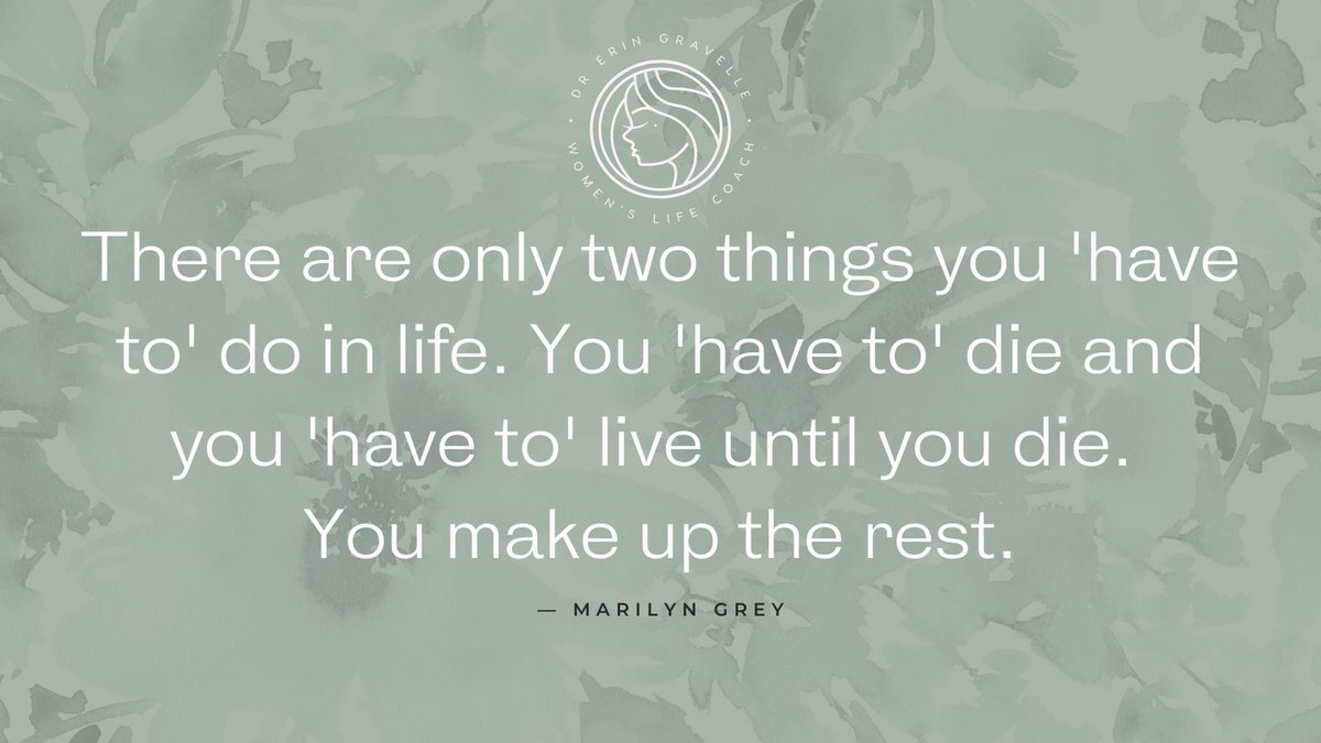 eringravelle's tweet photo. "There are only two things you 'have to' do in life. You 'have to' die and you 'have to' live until you die. You make up the rest."— Marilyn Grey
•
#giveyourselfgrace #createyourdreamlife #lifecoachforwomen #womenempoweringwomen
#youareworthy #femalemindset #workingmothers https://t.co/TfAuqAZqYV