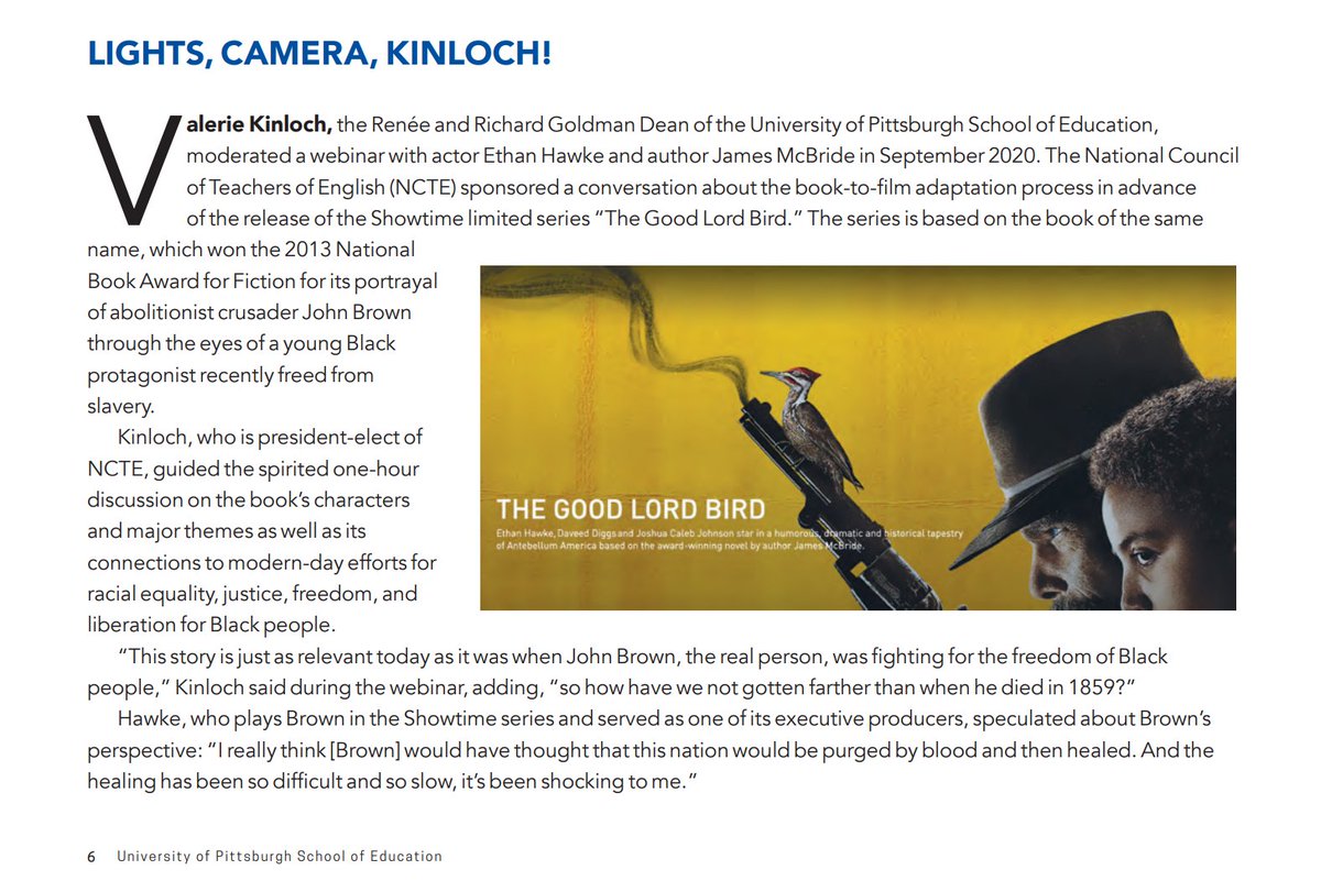 Lights, Camera, Kinloch! This is so dope, I have to fangirl @ValerieKinloch read more about the queen herself on the latest issue education.pitt.edu/sites/default/… #JusticeCollective