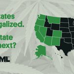 Image for the Tweet beginning: 18 states have legalized #marijuana