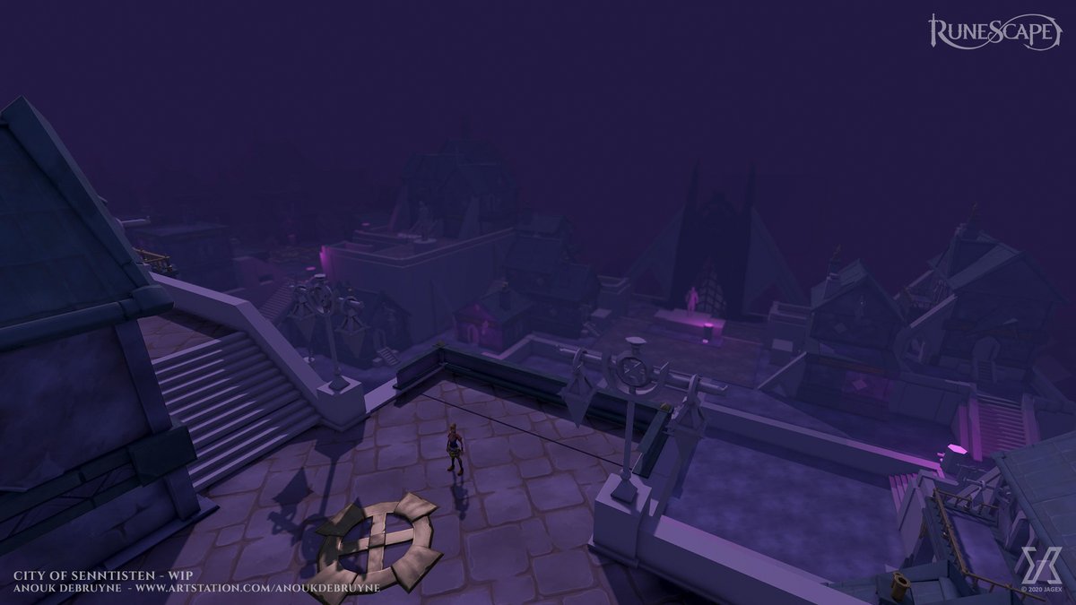 As a lot of people seemed interested in WIP screenshots of content I've worked on. So here are the earliest screenshots I have saved of the actual city of Senntisten environment 😃Most of the layout was decided at this point but there was no finished art or skybox yet