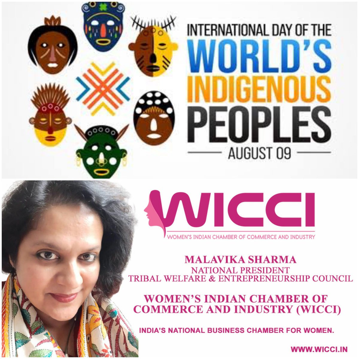 Sharma_Malavika's tweet photo. Happy World Tribal (Indegenous) People Day 2021
Let's work towards Development &amp; Entrepreneurship among all Tribes of India.
@WicciTribal @wicciindia @harbeenarora @SavitaSengar @MundaArjun @HemantSorenJMM @NitishKumar @myogiadityanath @Naveen_Odisha @MinistryWCD @TribalAffairsIn https://t.co/5Gd2rPsD2X