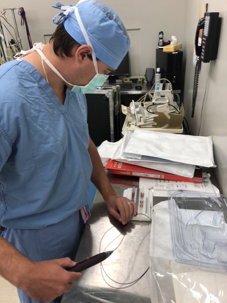 MayoVascSurgery's tweet photo. Sim center is back again this year! PGY-4 0+5 resident @NCP_MD,  5+2 fellow @HaiderAnsab and PGY-1 0+5 resident @andersonpeterb getting hands on repetitions with @AbbottCardio on the new Prostyle closure devices, Supera stents and more under the supervision of Dr. Fahad Shuja https://t.co/zgtsSvKyxR