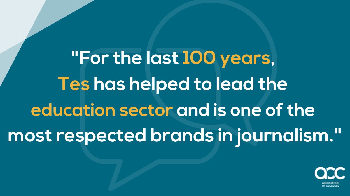 The loss of @tesfenews is simply a huge blow for FE. It's been a great supporter of our sector, helping us promote our campaigns and lobbying at @AoC_info.

Today @AoCDavidH has written to @JoJohnsonUK, @tes Chairman, to express his shock. Read it here: aoc.co.uk/news/chief-exe…