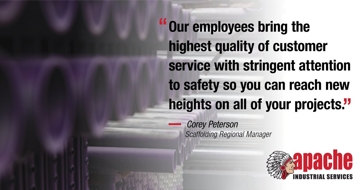 Apache’s employees are the best in the industry, utilizing both pin-lock and cup-lock type scaffolding systems, we design, install and dismantle scaffolding for any type of project. When bundled with our other services, it can save costs. Contact us today: Apacheip.com