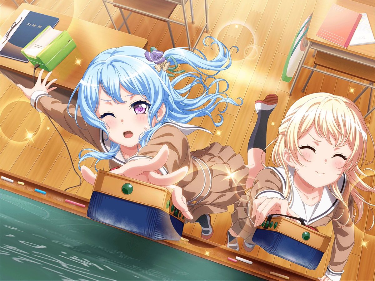 AzulOTD's tweet image. Today’s third blue character of the day is Kanon Matsubara from Bang Dream ! Girls Band Party ! 

She is a canon lesbian !