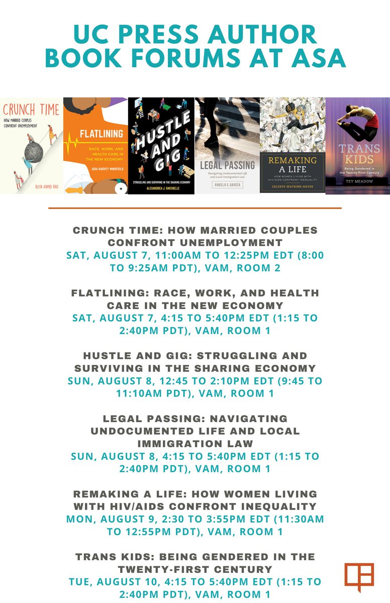 ucpress's tweet image. Don&apos;t forget to make time for the remaining #ASA2021 book forums with UC Press authors! @ASAnews