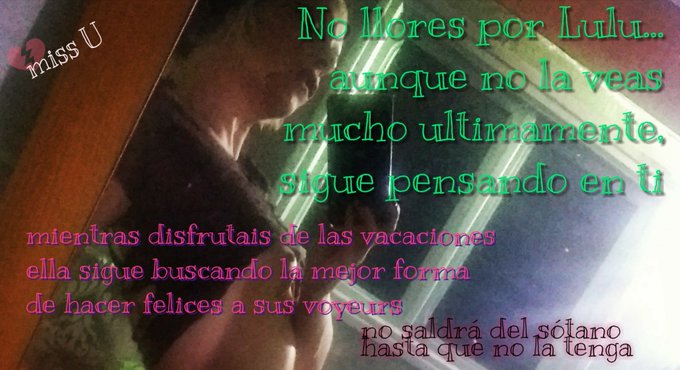 Lulu loves to make you happy ❤️ Don't forget it!  #exhibitionist #analslut #fetish #sexslave https://t<a href="/tag/fetish"class="tags"><span>#fetish</span></a><a href="/tag/exhibitionist"class="tags"><span>#exhibitionist</span></a><a href="/tag/sexslave"class="tags"><span>#sexslave</span></a><a href="/tag/analslut"class="tags"><span>#analslut</span></a>