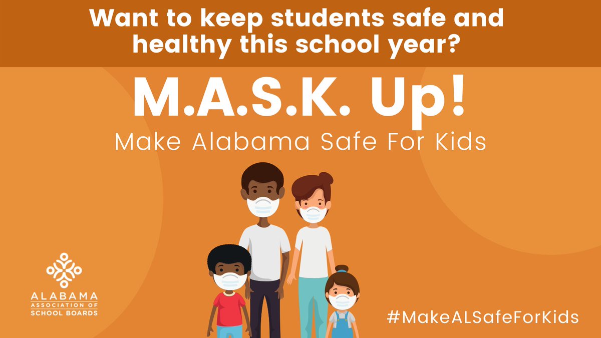 AlaSchoolBoards's tweet photo. The health and safety of our students is always important. With #COVID19 numbers on the rise we support Alabama school systems following recommended guidelines to mask up. #MaskUpAlabama #MakeALSafeforKids https://t.co/LDf5TwOhyH https://t.co/X1KgyrBsq1