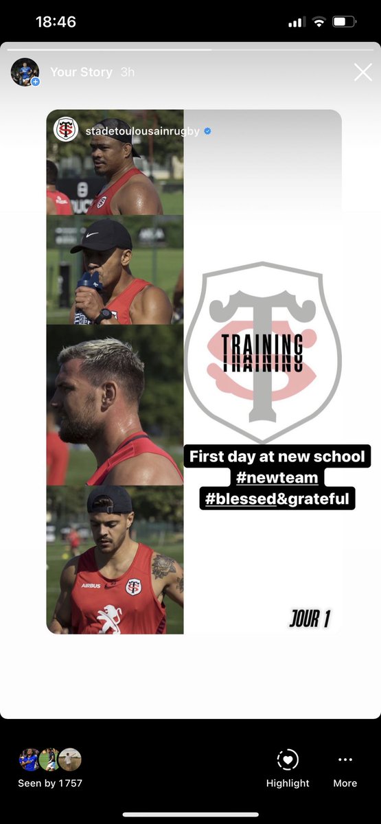 Good first day in the new colours <a href="/StadeToulousain/">Stade Toulousain</a>