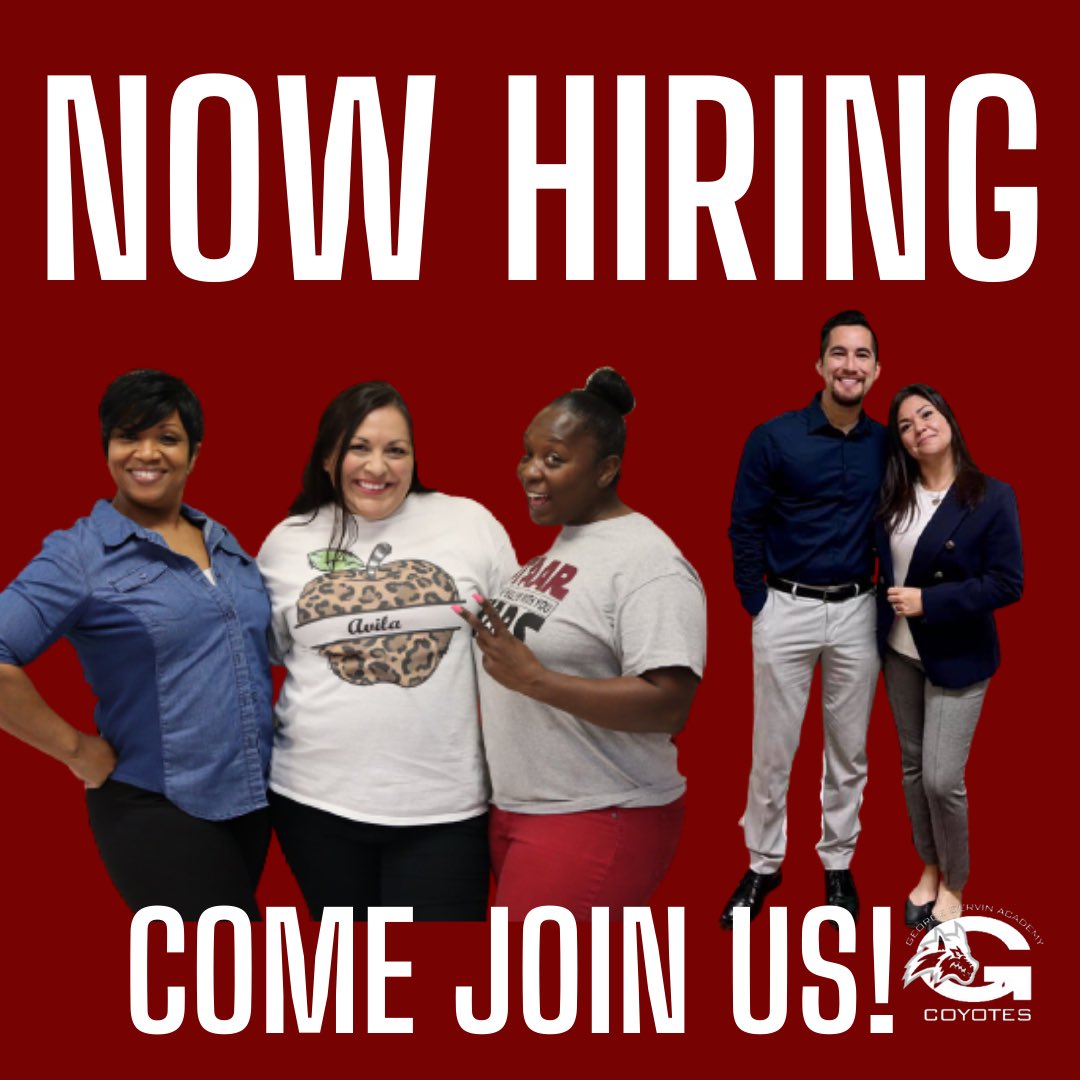 We are hiring for several teaching positions and would love you to join our team! Click on the link below to access our application. Message us with any questions! 

4.files.edl.io/b858/07/12/19/…

#NowHiring #Hiring #Educators #Teachers #georgegervinacademy