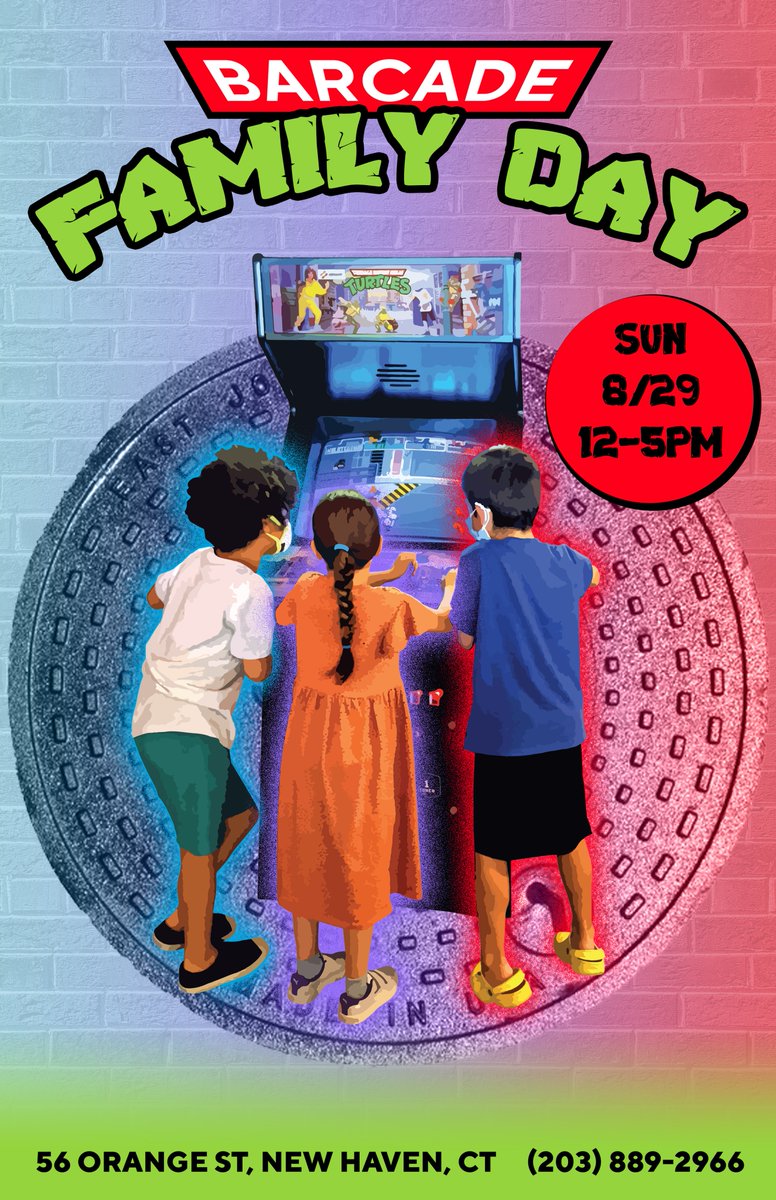 Family Day is back in New Haven! Sunday, August 29th, all ages are welcome from 12pm-5pm. We'll have a kids menu, arcade games, and fun for the whole family!! #Barcade #NewHaven #NHV #CT #ElmCity #GSCIA

Facebook Event: facebook.com/events/4885747…