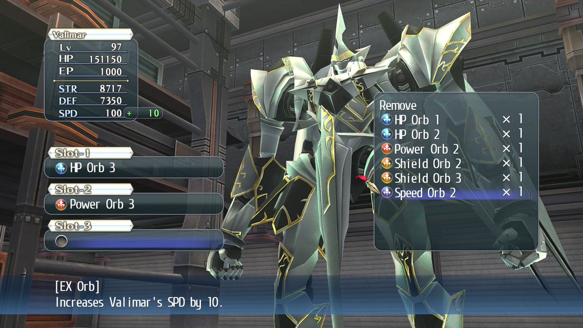 marvelouseurope's tweet photo. Out of curiosity which orbs did you equip on Valimar in The Legend of Heroes: Trails of Cold Steel II? ๐ค
We "played it safe" and went with HP Orb, Power Orb and Shield Orb. ๐
#ToCSII #TrailsOfColdSteelII #TuesdayThoughts https://t.co/wRbeSli7ot