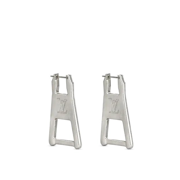 lv zip earrings silver